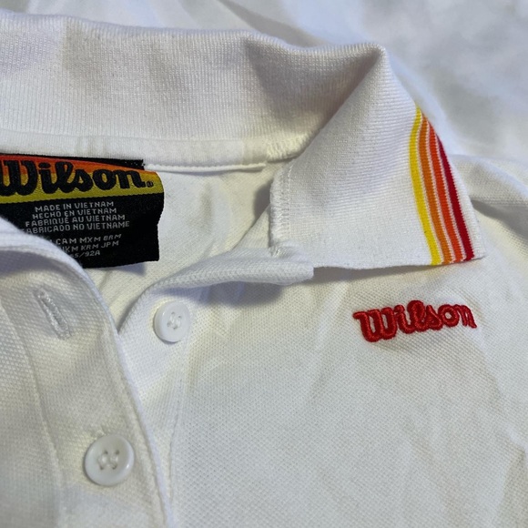 wilson x forever 21 tennis collection polo golf crop top with stripes - Picture 1 of 2